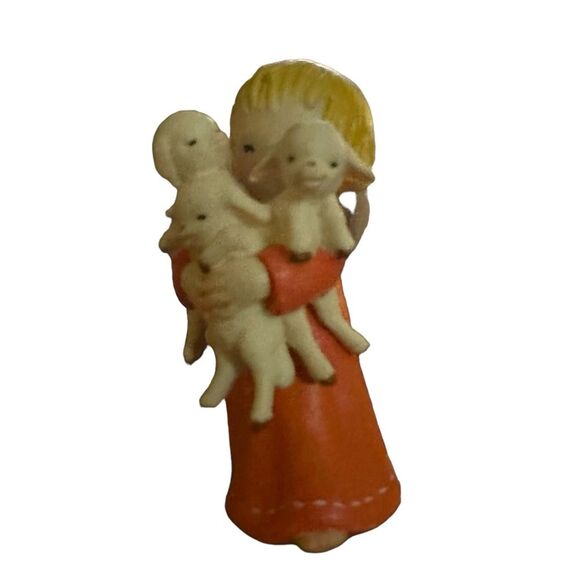 Anri Ferrandiz Girl with 3 Lambs Figurine on Reed & Barton Silver Plated Bell - Picture 2 of 6